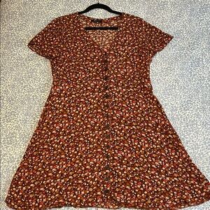 Madewell Brown and Cream Casual A-Line Mini Sundress